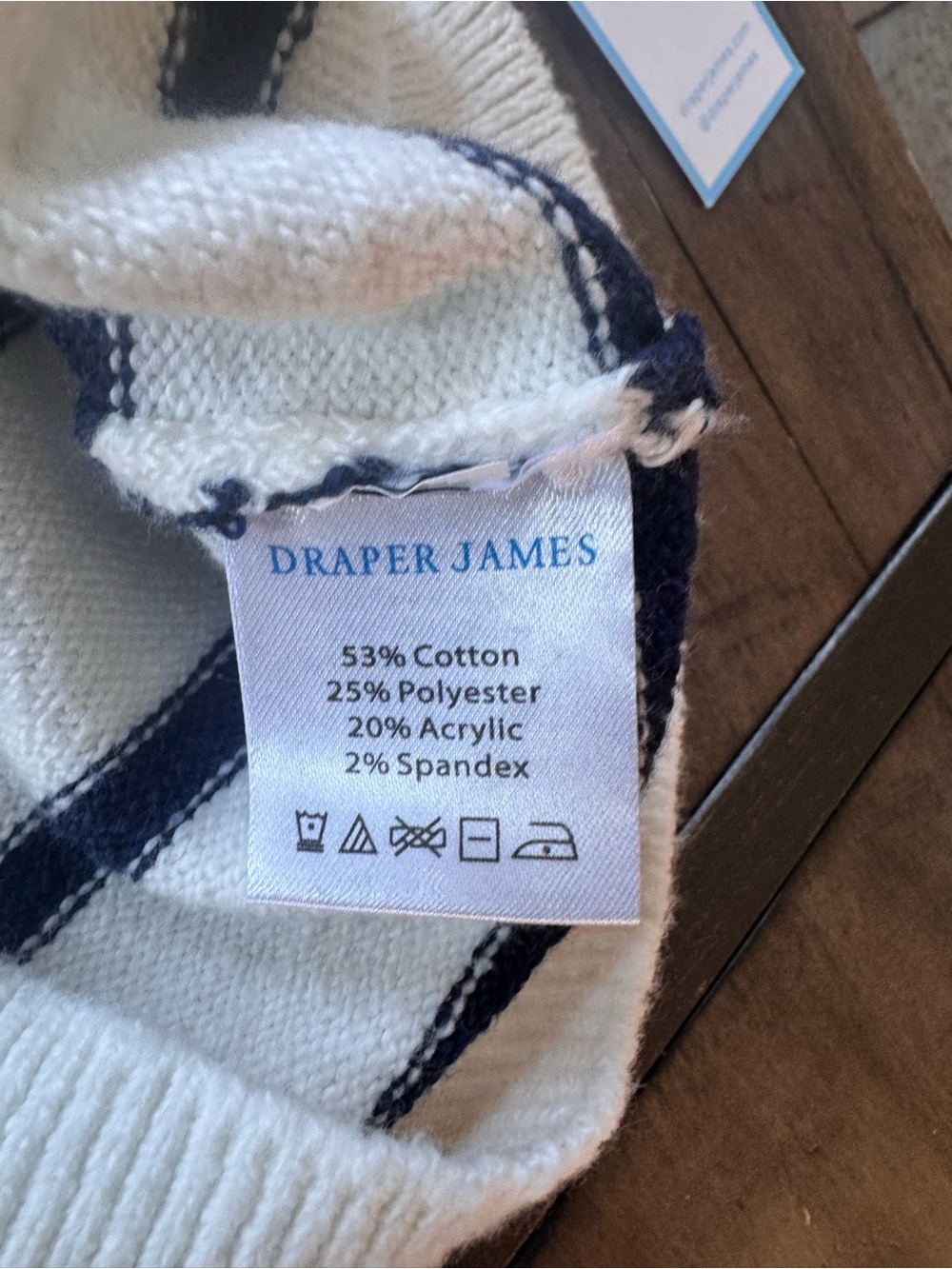 NWT Draper James Quarter-Zip Sweater in Mariner Stripe. Size S - Picture 9 of 9